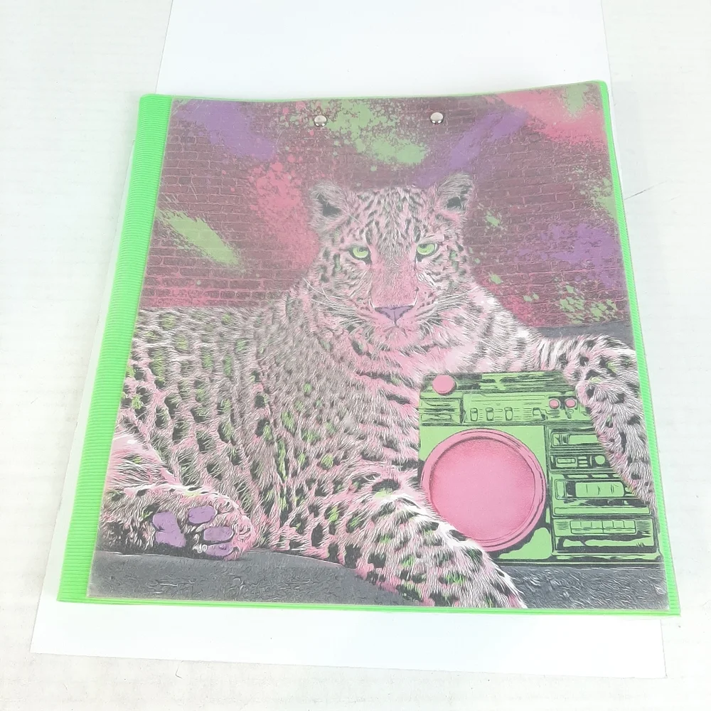 Original Trapper Keeper Leopard Pink/Green Retro Mead 1